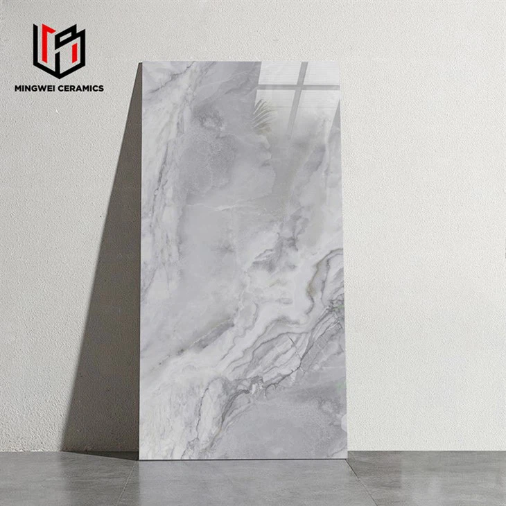 शुद्ध ग्रे चमकदार सिरेमिक टाइल